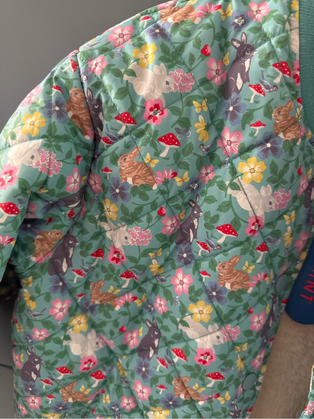Boden Kids Quilted Floral Jacket - Green - Picture 2 of 10